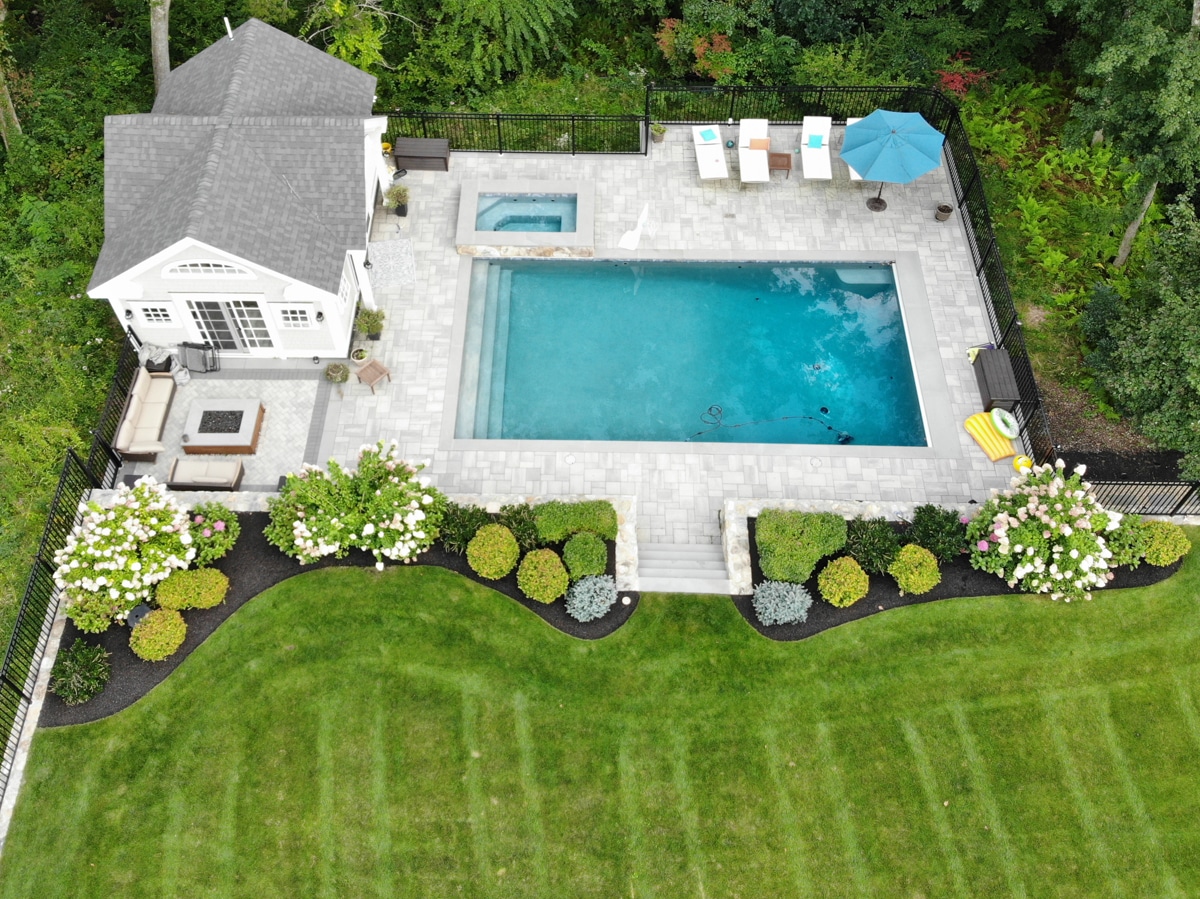backyard landscape aerial view
